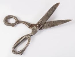 Antik szabász olló, jelzett, h: 25 cm
