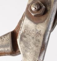 Antik szabász olló, jelzett, h: 25 cm