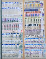 Vegyes magyar és külföldi tízes rendező, benne 390 magyar és külföldi tízes 12 lapos nagy berakóban