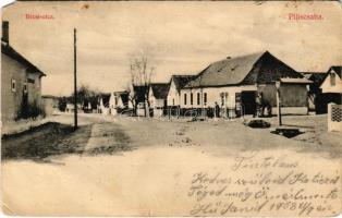 1908 Piliscsaba, Bécsi utca, üzlet. Újhelyi Lajos kiadása (EM)