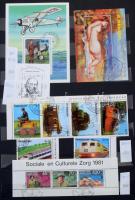 Főleg tengeren túli összeállítás, benne motívum sorok, blokkok, kisívek 10 lapos A4-es berakóban