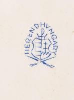 Herendi plasztikus virág, jelzett, pattogzással, 9,5x11 cm