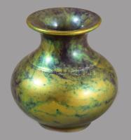 cca 1930 Zsolnay eozin mázas váza, jelzett, hibátlan, m: 6,5 cm