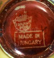 cca 1930 Zsolnay eozin mázas váza, jelzett, hibátlan, m: 6,5 cm