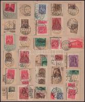 Kivágások, alkalmi bélyegzések 30 db lapon