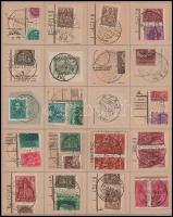 Kivágások, alkalmi bélyegzések 30 db lapon