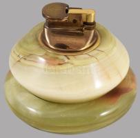 Ónix öngyújtó hamuzóval, d: 10,5 cm