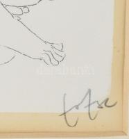 Amerigo Tot (1909-1984): Kavicsasszonyok, 1982. Szitanyomat, papír, jelzett. Üvegezett, kissé sérült...