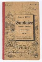 Der Gardasee und seine Umgebung, mitt Ausflügen nach Verona und Brescia. 6. Auflage. Geuters Führer Darmstadt u Lpzg Städtebilder-Verlag 1908. 124p. + 3 kih térk, gazdagon illusztrált. Félvászon kötésben