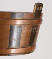 Bronz hordó asztaldísz, 10x6 cm