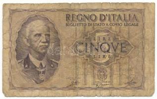 Olaszország 1940. 5L "0192 970667" T:VG Italy 1940. 5 Lire "0192 970667" C:VG Krause P#28