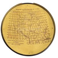 1914 C. P. Goerz hadihajóra való célzó iránytű. Sorszámozott, dátumozott "C.P. Goerz Wien u. Po...