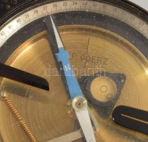 1914 C. P. Goerz hadihajóra való célzó iránytű. Sorszámozott, dátumozott "C.P. Goerz Wien u. Po...