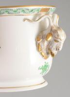 Herendi Apponyi mintás kosfejes kaspó. Kézzel festett, jelzett, alján apró sérülés, javítás. d: 12 c...