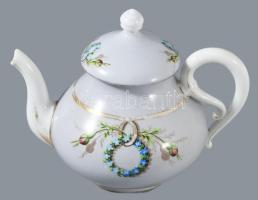 Jelzés nélkül: teás kanna. Kézzel festett, jelzett, kopással 25x20 cm