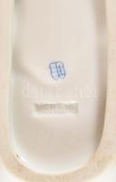 Herendi levél mintás tálka. Kézzel festett, jelzett, kopással 12x 8 cm