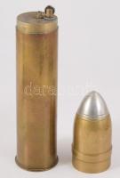 Antik töltény alakú antik bronz öngyújtó, m: 28 cm