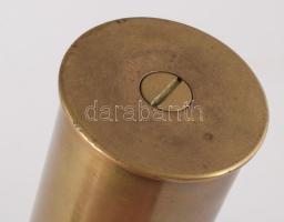 Antik töltény alakú antik bronz öngyújtó, m: 28 cm