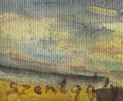 Szentgály jelzéssel: Virágos udvar. Olaj, vászon. Dekoratív fakeretben, 40×50 cm