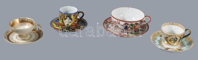 4 darab régi és antik csésze alátéttel.