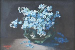 Hoffmann J jelzéssel: Csendélet, 1936. Akvarell, papír. Dekoratív, üvegezett fakeretben, 31×45,5 cm