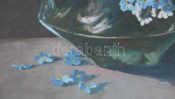 Hoffmann J jelzéssel: Csendélet, 1936. Akvarell, papír. Dekoratív, üvegezett fakeretben, 31×45,5 cm