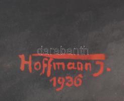 Hoffmann J jelzéssel: Csendélet, 1936. Akvarell, papír. Dekoratív, üvegezett fakeretben, 31×45,5 cm