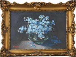 Hoffmann J jelzéssel: Csendélet, 1936. Akvarell, papír. Dekoratív, üvegezett fakeretben, 31×45,5 cm