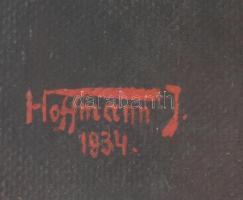 Hoffmann J jelzéssel: Csendélet, 1936. Olaj, vászon. Dekoratív, üvegezett fakeretben, 33×46 cm