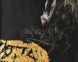 Olvashatatlan (Szász E?) jelzéssel: Férfi portré. Olaj, farost. Dekoratív fakeretben, 40×40 cm