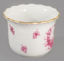 Herendi indai kosár mintás porcelán váza. Kézzel festett, jelzett, hibátlan d: 15 cm m: 11 cm