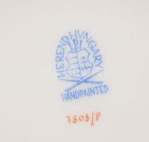 Herendi indai kosár mintás porcelán váza. Kézzel festett, jelzett, hibátlan d: 15 cm m: 11 cm