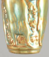 Zsolnay eozin mázas szüreti pohár. Jelzett, hibátlan, m: 16 cm