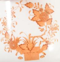 Herendi indai kosár mintás porcelán kaspó. Kézzel festett, jelzett, hibátlan d: 17 cm m: 14 cm