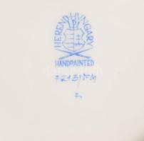 Herendi indai kosár mintás porcelán kaspó. Kézzel festett, jelzett, hibátlan d: 17 cm m: 14 cm