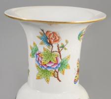 Herendi Viktória mintás porcelán váza. Kézzel festett, jelzett, minimális kopással m: 22 cm