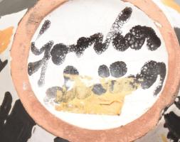 Gorka Lívia (1925-2011): Kaspó. Jelzett, apró mázhibával, d: 18 cm, m: 14 cm