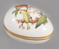 Herendi Rotschild mintás tojás bonbonniere. Kézzel festett, jelzett, hibátlan, 8 cm
