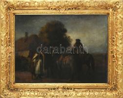 Olvashatatlan jelzéssel (jobbra lent), XIX. sz. vége/XX. sz. eleje, feltehetően magyar festő: Lovaso...