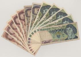 Lengyelország 1976-1986. 100Zl (5x) + 200Zl (2x) + 1000Zl (5x) T:F közte több szép papír Poland 1976-1986. 100 Zlotych (5x) + 200 Zlotych (2x) + 1000 Zlotych (5x) C:F including some fine paper