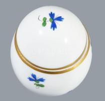 Herendi búzavirág mintás tojás formájú bonbonniere. Kézzel festett, jelzett, hibátlan, 7 cm