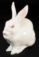 Herendi nyúl figura, jelzett, hibátlan, m: 13,5 cm