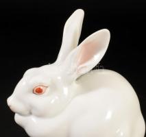 Herendi nyúl figura, jelzett, hibátlan, m: 13,5 cm