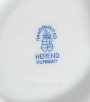 Herendi virág mintás oroszlánlábas váza kézzel festett, jelzett, hibátlan, d: 15 cm m: 13 cm