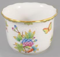 Herendi Viktória mintás kaspó, jelzett, hibátlan, d: 13 cm, m: 9,5 cm