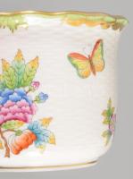 Herendi Viktória mintás kaspó, jelzett, hibátlan, d: 13 cm, m: 9,5 cm