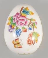 Herendi Viktória mintás tojás bonbonniere. kézzel festett, jelzett, hibátlan, 8 cm