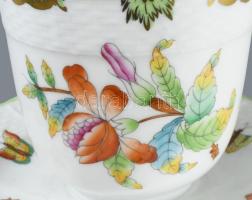 Herendi Viktória mintás fedeles kakaós csésze. kézzel festett, jelzett, hibátlan, 12 cm