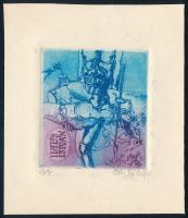 Bálint Ferenc (1960-): Ilyés István (kisgrafika). Rézkarc, aquatinta, papír, jelzett. 6x5,5 cm