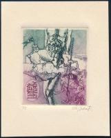 Bálint Ferenc (1960-): Ilyés István (kisgrafika). Rézkarc, aquatinta, papír, jelzett. 6x5,5 cm